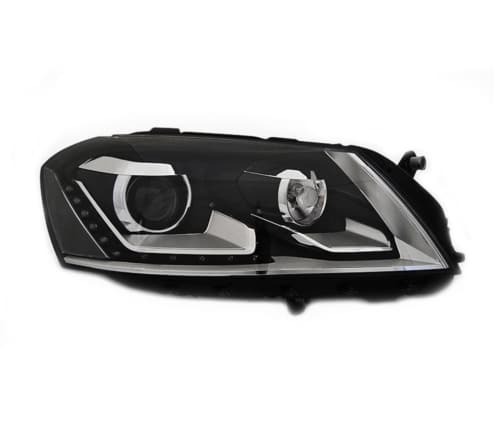 Koplampen VW Passat B7 Xenon look LED DRL Zwart