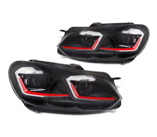 Koplampen Red Line VW Golf VI Real DRL Zwart